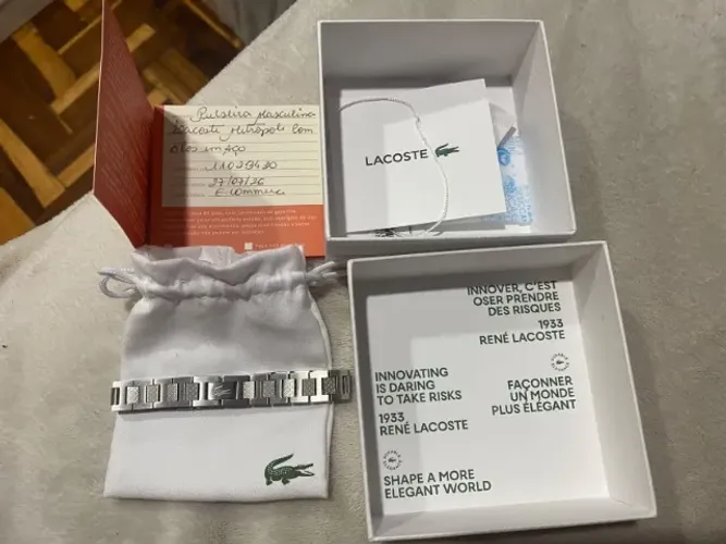 Pulseira Masculina Lacoste Metropole com Elos em Aço