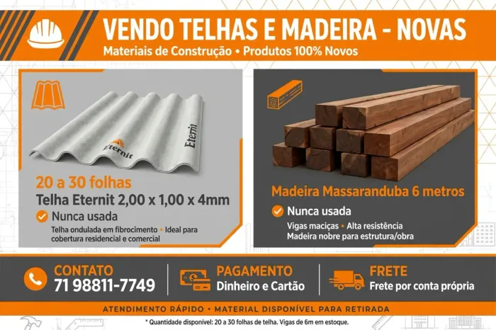 Telhado e caibro para telhado de 6M