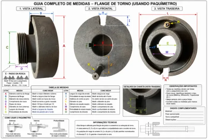 FLANGES DIVERSAS PARA TORNO NARDINI - ESTUDO PROPOSTA PARA LOTE TODO VENDO A UNIDADE POR