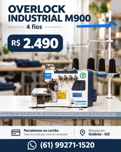 Máquina Overlock Industrial M900 - 4 Fios