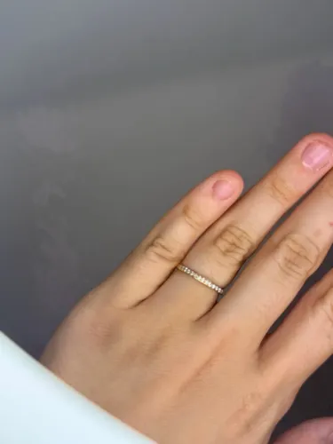 Anel Aliança Feminina em Ouro 18K 750 com cristais | Joia Original | Ouro Legítimo