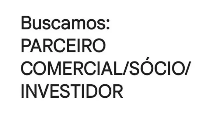 Buscamos investidor, Sócio ou Parceiro Comercial