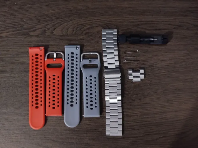 Kit 3 Pulseiras Smartwatch 22mm (Aço Inox + Silicone + Extrator)