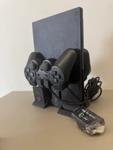 PS2 SLIM DOIS CONTROLES E MEMORY CARD