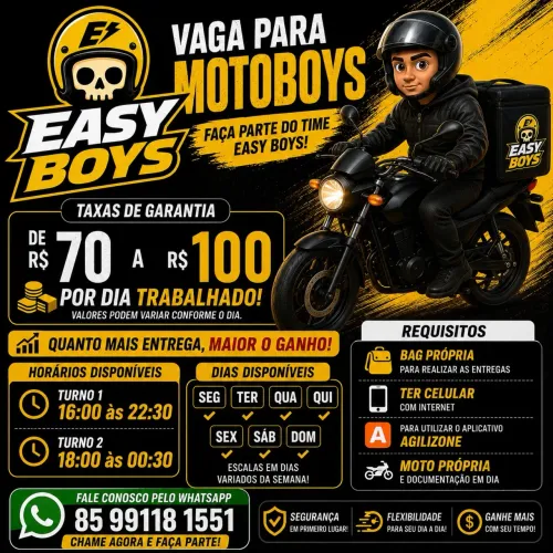 Vaga Motoboy Parquelândia