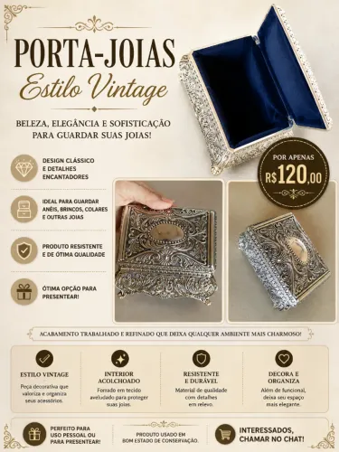 Porta-Joias Decorativo Estilo Vintage