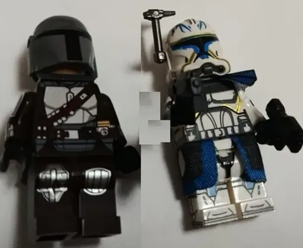 Kit 2 Minifiguras Compativel com Lego Star Wars Capitão Rex e Mandaloriano