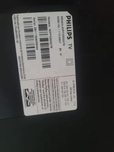 Tv Philips 42°  tela trincada
