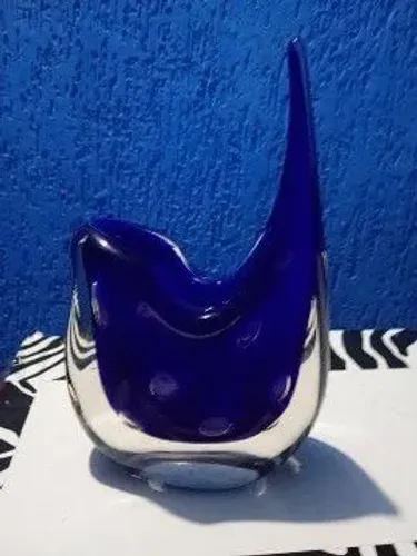 Vaso de murano azul medida 27x19x14