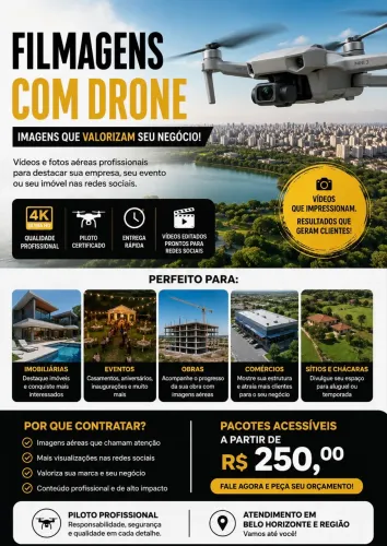 Filmagens profissionais com drones