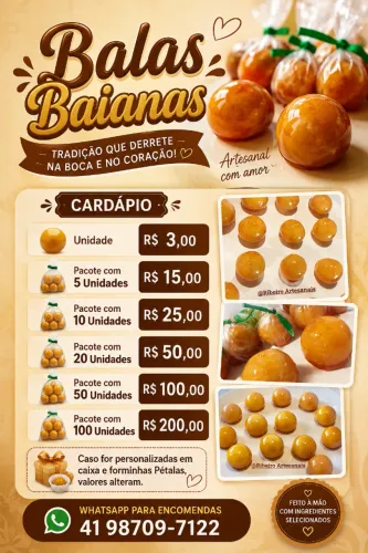Doces Balas Baianas/Vidradas 