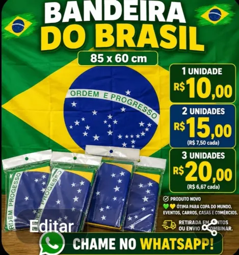 Bandeira do Brasil 85 x 60 - Promoção Especial