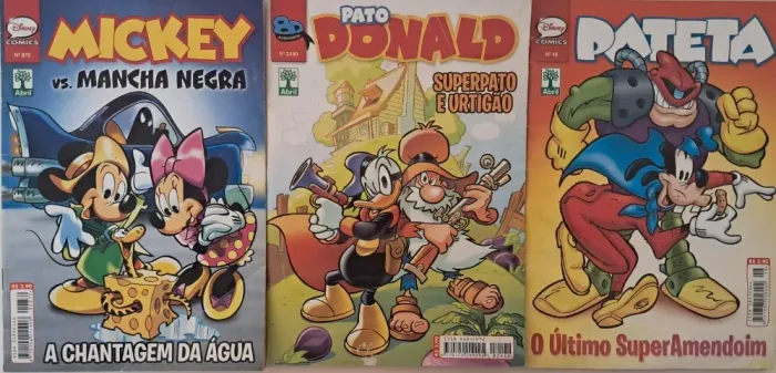 Gibi HQ Mickey, Donald, Pateta- Kit lote com 3 Revistas - Usadas