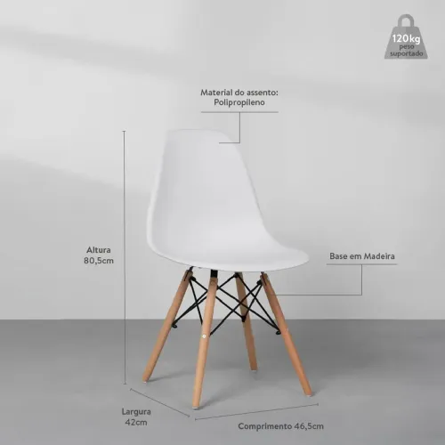 Conjunto Mesa de Jantar Redonda Eiffel + 4 Cadeiras - Preço de Desapego