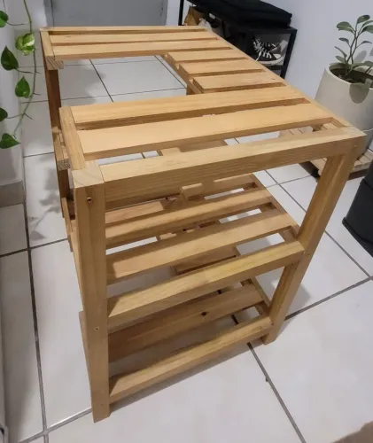 Estante de madeira para banheiro (pia coluna)