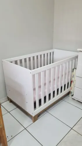 Berço infantil branco com berço 3 em 1