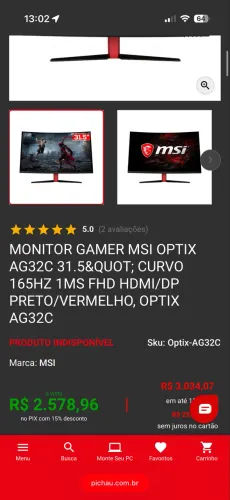 Monitor gamer Msi