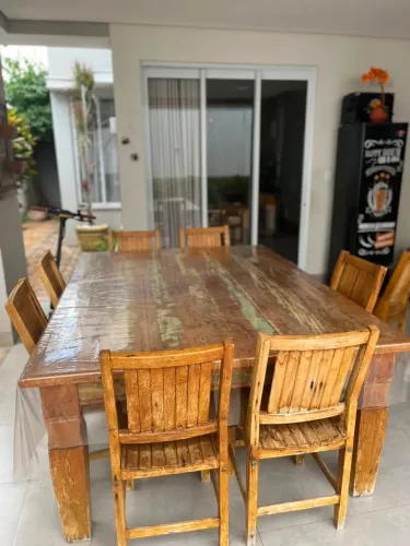 Mesa de Jantar em Madeira Maciça Angico | 6 Lugares | Ótimo Estado