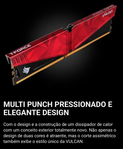 Memória Ram 16gb (2x8gb) Vulcan Metal Vermelho