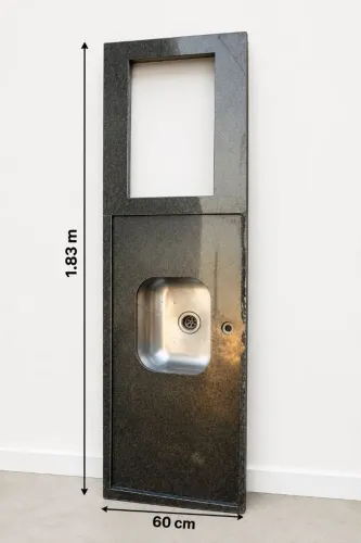 Pia de Granito para Cooktop com Cuba Inox