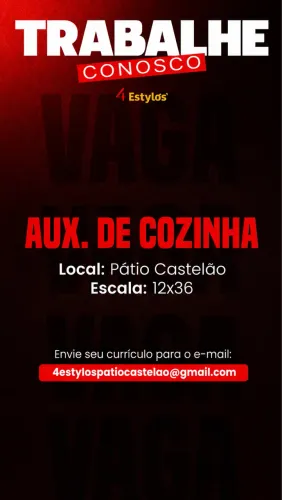 Vaga Auxiliar de cozinha.