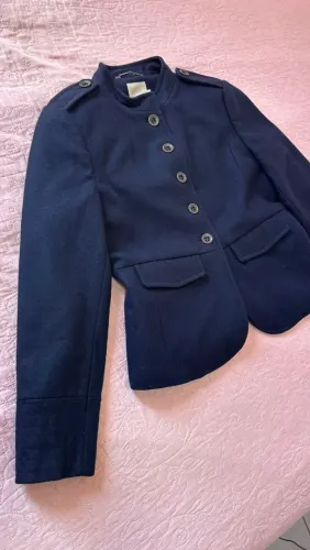 Jaqueta de lã azul marinho TAM M