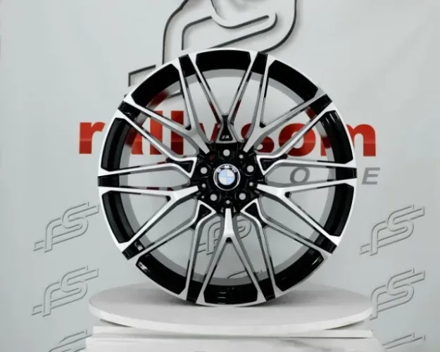 Jogo de Roda Bmw X-6 M Preto Diamantada 5x120 - 22x9,5 e 22x10 Offset 35 e 43 (Nv)