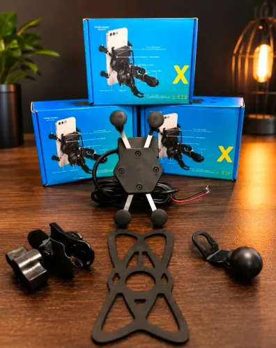 ?Suporte de Celular para Moto Garra X com Carregador USB Integrado