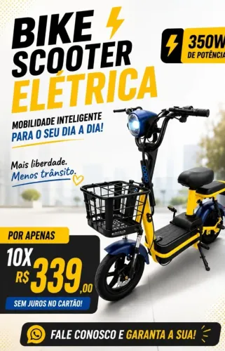 Bicicleta scooter elétrica nova