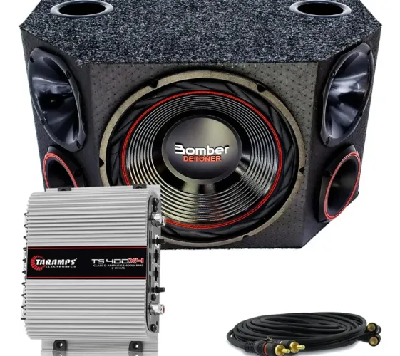 Caixa Trio Bomber Detoner 12? + Módulo Taramps TS 400x4 ? NOVO