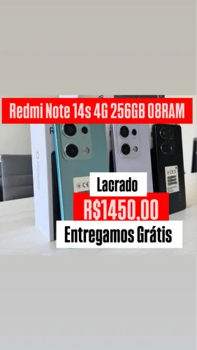 Redmi Note 14s 4G 256+08 Azul Preto Roxo Lacrado