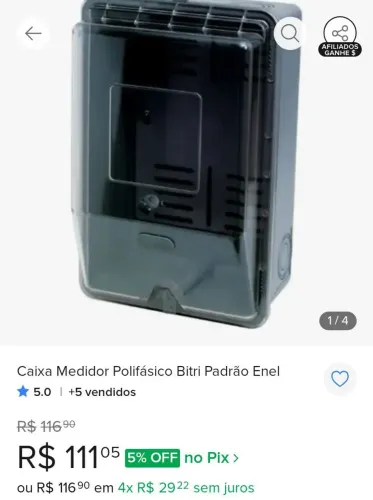 Caixa para Medidor Polifásico (Bifásico/Trifásico) Padrão Enel.