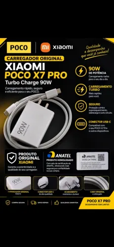 VENDE-SE CARREGADOR ORIGINAL XIAOMI POCOX7 PRO