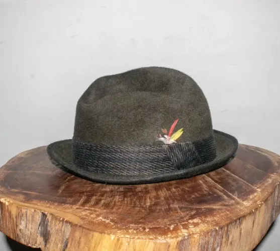 Chapeu fedora de lã vintage alemão 
