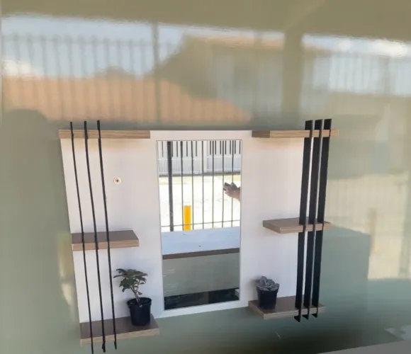 Espelho Decorativo De Parede com prateleitas
