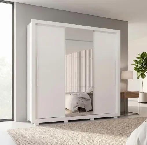 Guarda Roupa Panamá Salleto, 03 Portas deslizantes e 04 Gavetas - Entrega Imediata