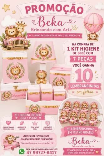 Kit higiene de bebê em mdf