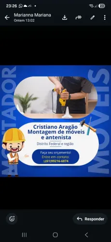 Montador de móveis e antenista 