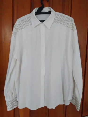 Camisa de botão feminina estilo country tamanho G