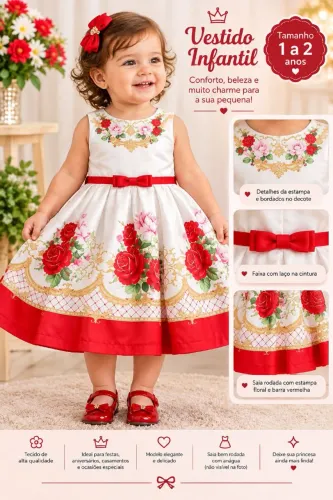 Vestido vermelho infantil