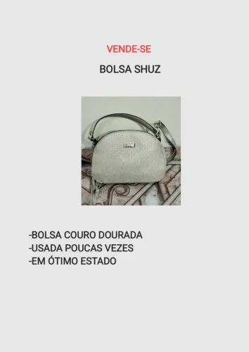 BOLSA SHUZ COURO DOURADA
