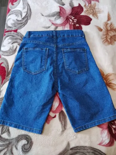 Bermuda feminino jeans tamanho 38 azul médio