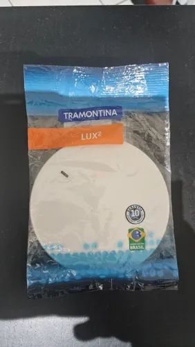 Placa Tampa Redonda Cega 4x4 Tramontina Lux Branco