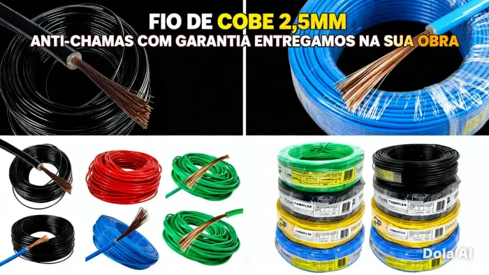 Fio de cobre 2,5mm anti chamas 100m