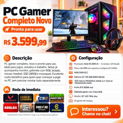 PC GAMER COMPLETO - NOVO