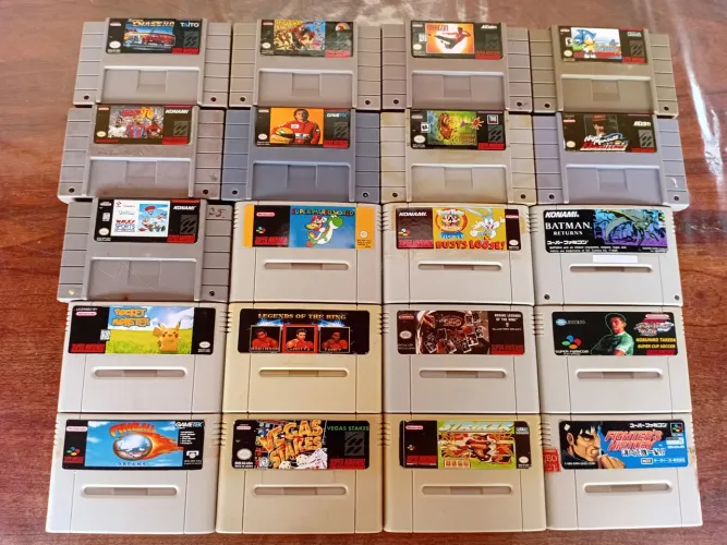 Lote de 20 jogos de Super Nintendo funcionando