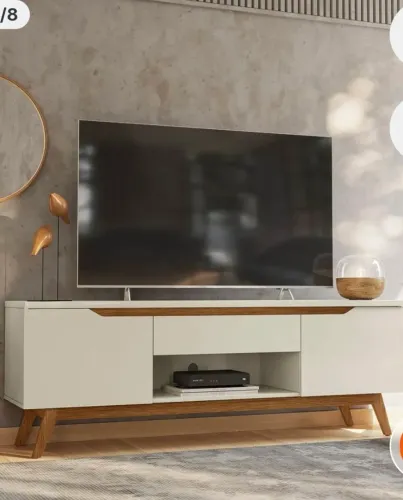 Rack Retrô para TV até 55 Polegada MDF 162cm