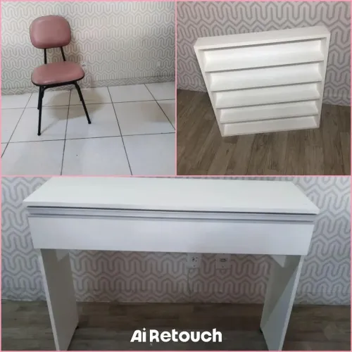 Mesa de manicure e cadeira 