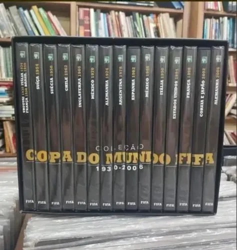 Copa Do Mundo Fifa Futebol Box com 15 Dvds Completo +livretos (produto raro e completo)