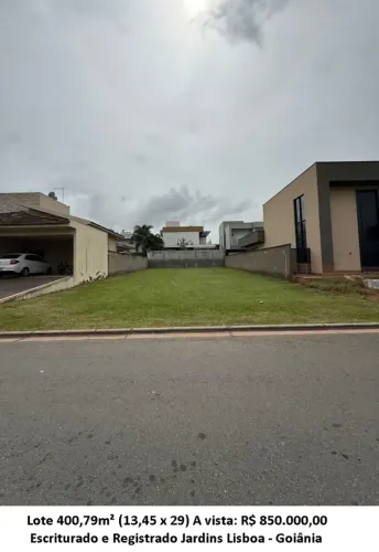 Leia a descrição: Lote 400,79m² - Jardins Lisboa
